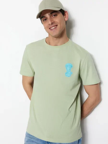 Tricou Trendyol cu decolteu rotund gri