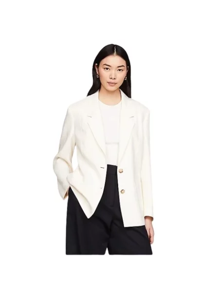 Lniana marynarka Tommy Hilfiger beżowa