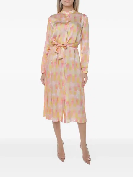 Rochie midi Armani Exchange cu imagine cu imprimeu abstract roz