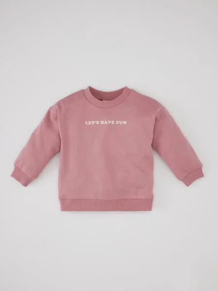 Hanorac crewneck copii Defacto roz