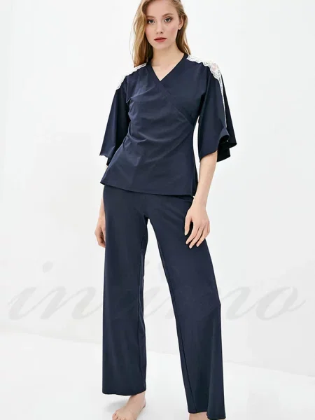 Женская трикотажная пижама чорна