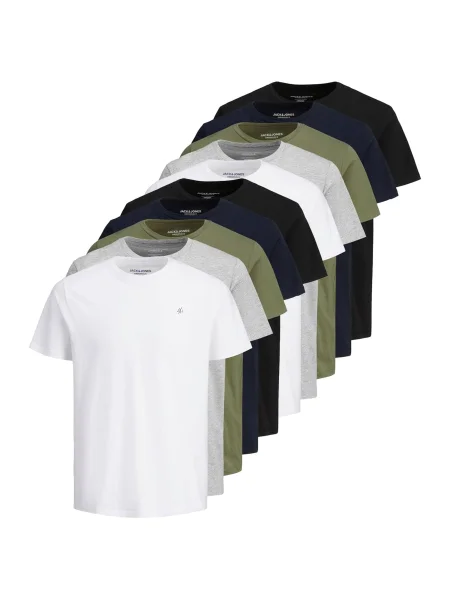 JACK & JONES Tričko marine modrá / šedý melír / olivová / černá bílá