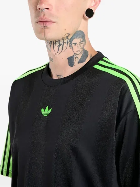 Бягане тениска Adidas с леопардов принт от джърси черно