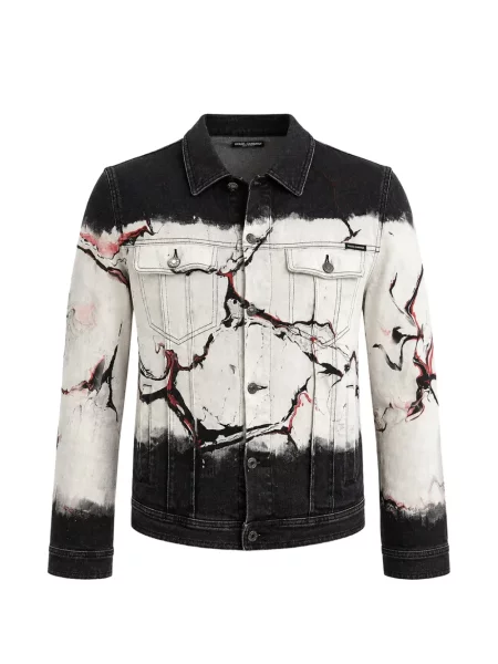 Geacă de blugi Dolce & Gabbana cu imagine alb