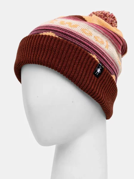 Шапка з домішкою вовни Smartwool з товстого трикотажу помаранчевий