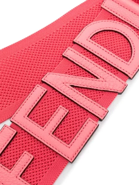Δερμάτινη με τιράντες τσάντα Fendi με κέντημα ροζ