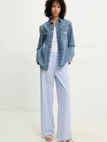 Moschino Jeans koszula relaxed z kołnierzykiem klasycznym niebieski