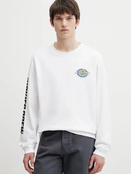 Tricou Dickies Nashport Long Sleeve Tee White L alb