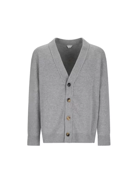 Sweter Bottega Veneta klasyczny szary