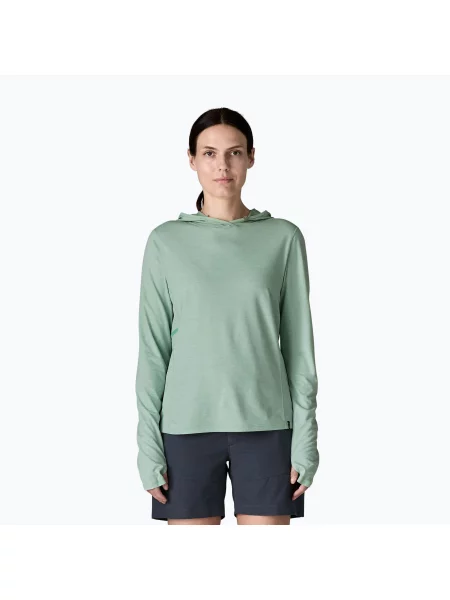 Кофта Patagonia Capilene Cool Sun Hoody thermal blue/thin ice x-dye синя