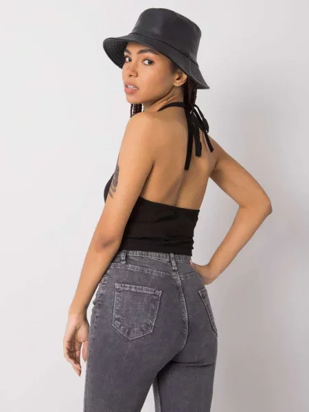 Tricou Fashionhunters scurt negru