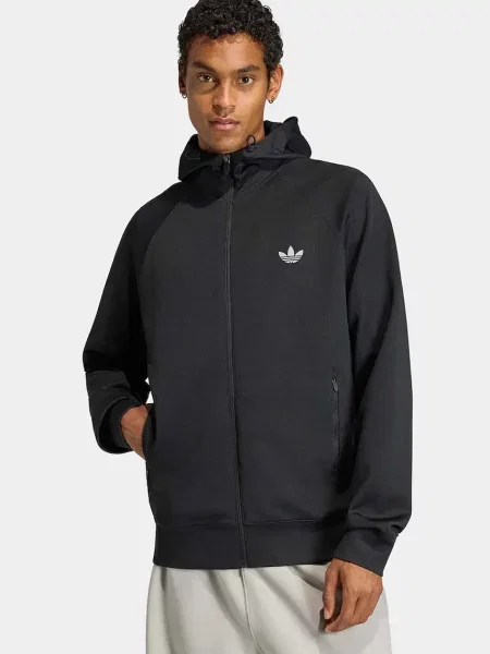 Adidas Originals hanorac cu și glugă pentru bărbați Trefoil Essentials Spacer negru