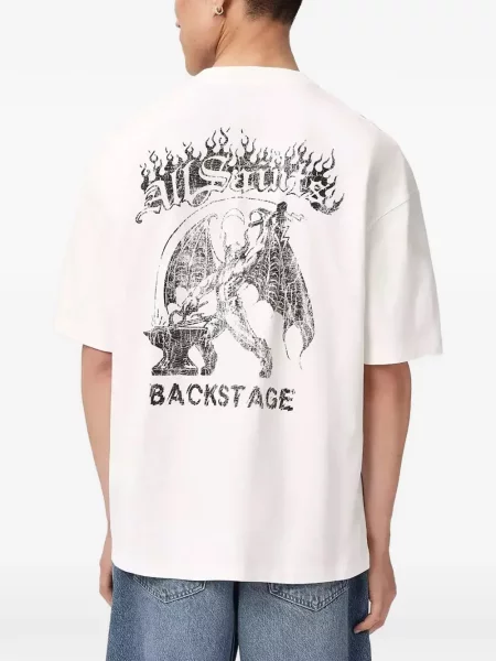 Tricou Allsaints cu imagine alb