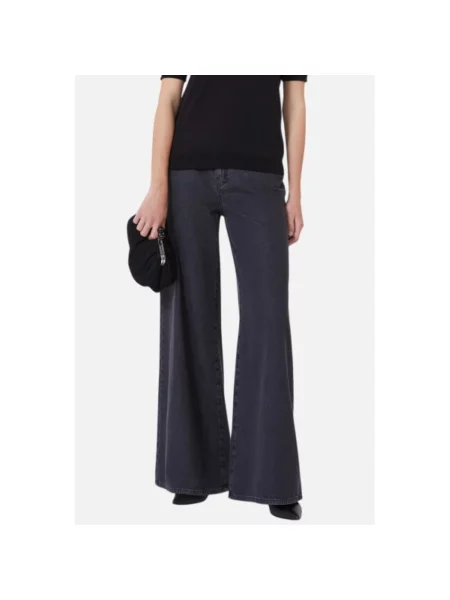 Szerokie jeansy Weekend Max Mara czarne