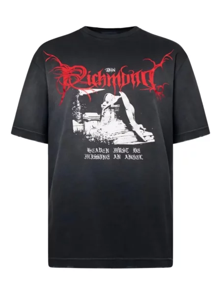 Grafic tricou John Richmond cu imagine negru