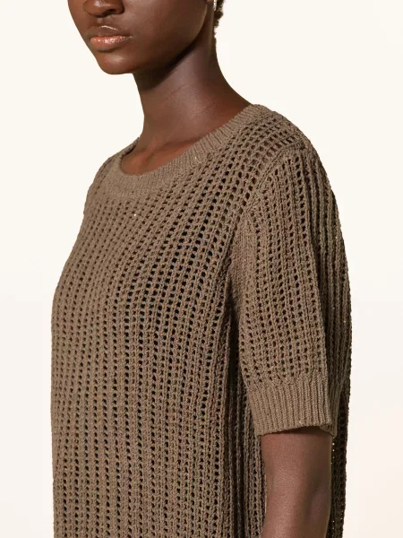 S.Oliver Black Label Úpletové Tričko S Flitry hnědá černé
