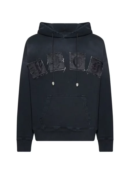 Hanorac cu glugă John Richmond cu aplicații negru