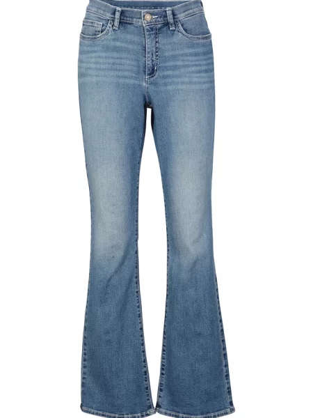 Jeansy o kroju bootcut ze średnim stanem z bawełny organicznej niebieskie