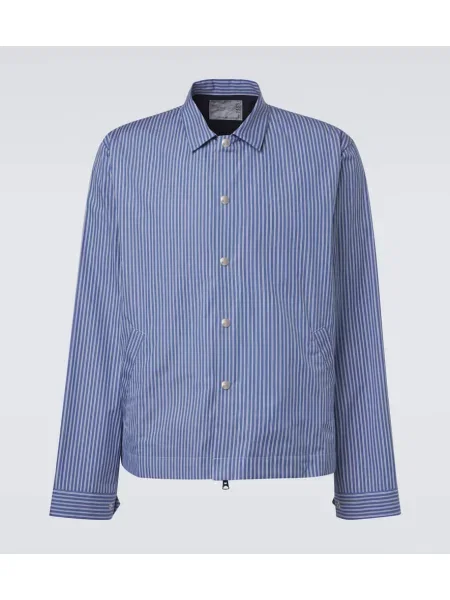 Яке Sacai поплин синьо