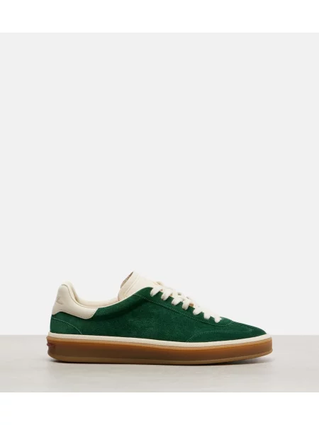 Sneakerși Loro Piana din piele de căprioară tenis verde