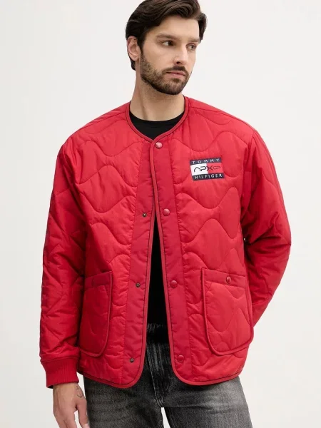 Tommy Hilfiger Kurtki Mężczyzna L Apxgp Collection Pikowana Dwustronna Kurtka Podpinka czerwony