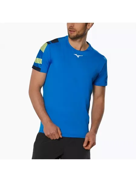 Мъжка тениска за тенис Mizuno Shadow Tee super sonic синьо