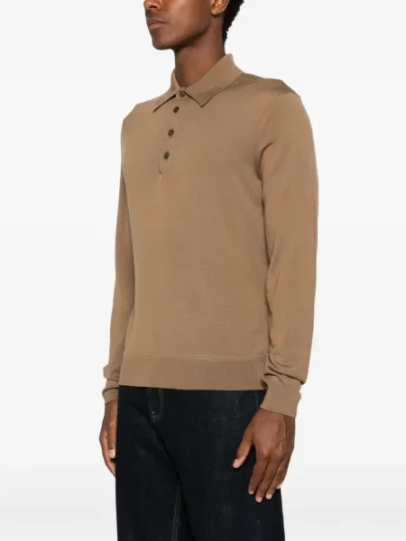 Lung tricou polo Tom Ford maro
