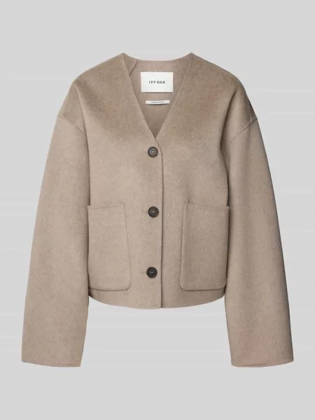 Kurtka o kroju relaxed fit z czystej wełny model ‘Jeneva’ Ivy Oak beżowa