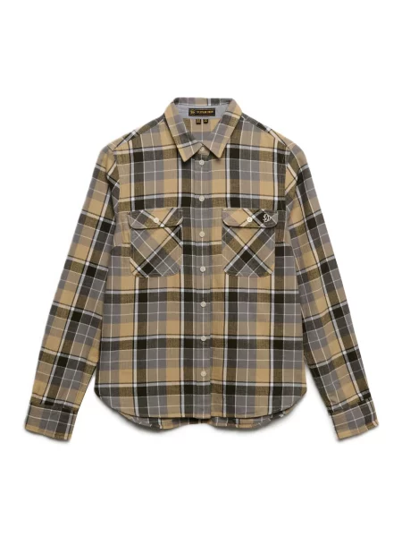 Superdry & Co Blúz világosbarna / szürke / olíva fehér