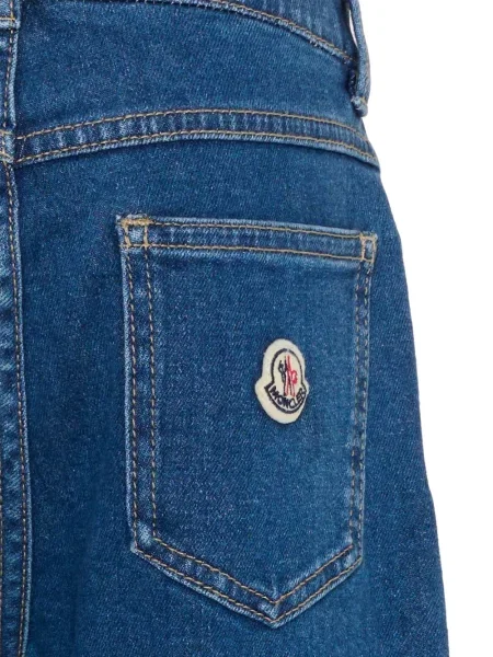Jeansy straight leg dziecięce Moncler Enfant niebieskie