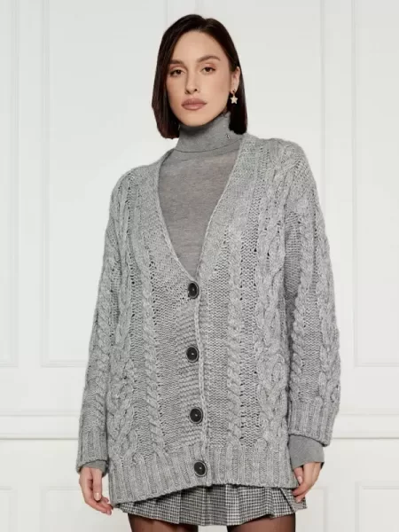 Liu Jo Cardigan | Oversize fit cu adaos de lână gri