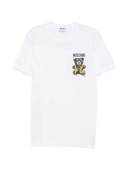 Ursuleț de pluș tricou Moschino cu imagine alb