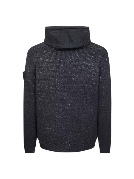 Kardigan Stone Island z kapturem z kamieniami niebieski