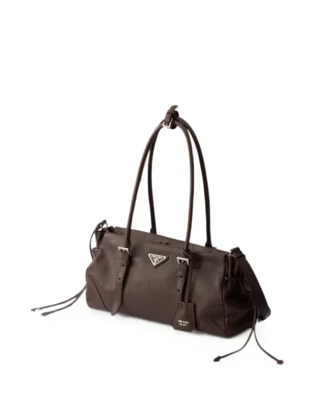 Geantă shopper Prada din piele maro
