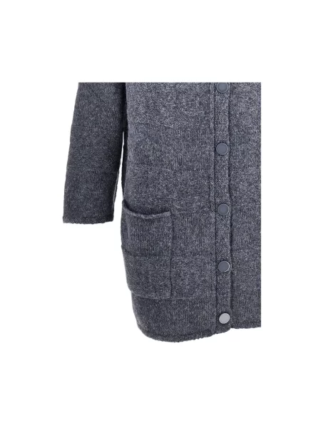 Długi kardigan Emporio Armani wełniany szary