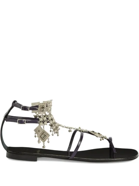 Sandale Giuseppe Zanotti din piele fără toc negru