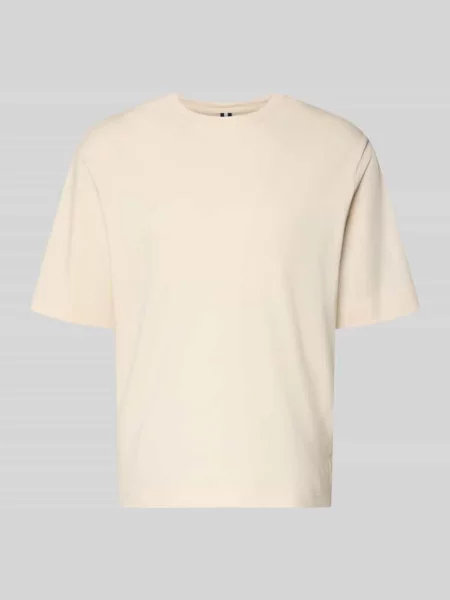 T-shirt z nadrukiem logo i okrągłym dekoltem Profuomo biała