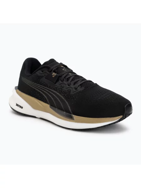 Încălțăminte de alergare pentru femei Puma Eternity Nitro black/gold/white alb
