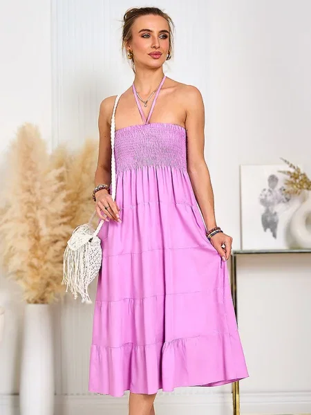 Obleka midi obleka Resti nad koleni bela