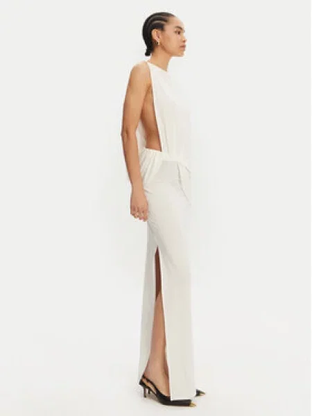 JACQUEMUS Večerní šaty La Robe Peplo Longue bílá
