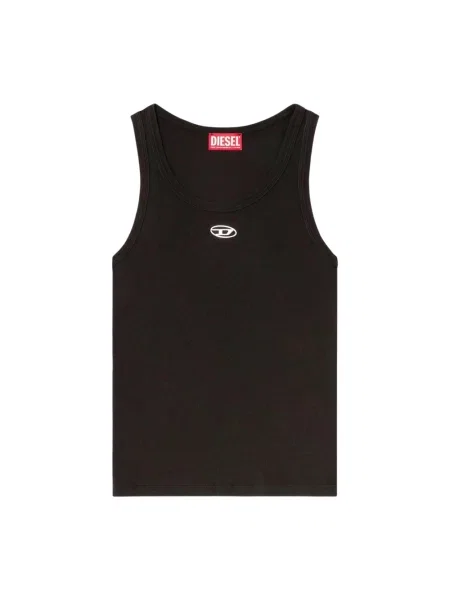 Dzianinowy top Diesel z logo czarny
