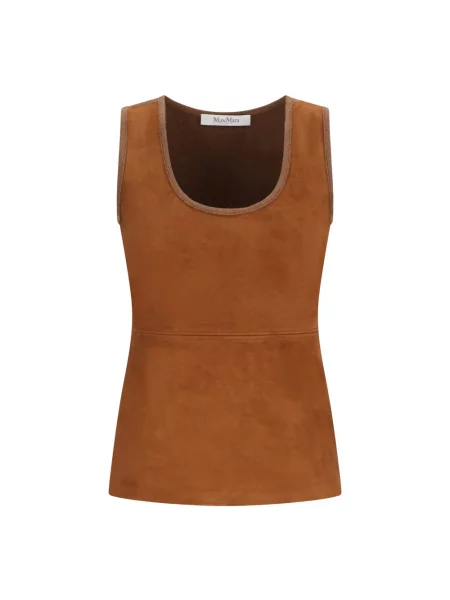 Top Max Mara zamszowy brązowy