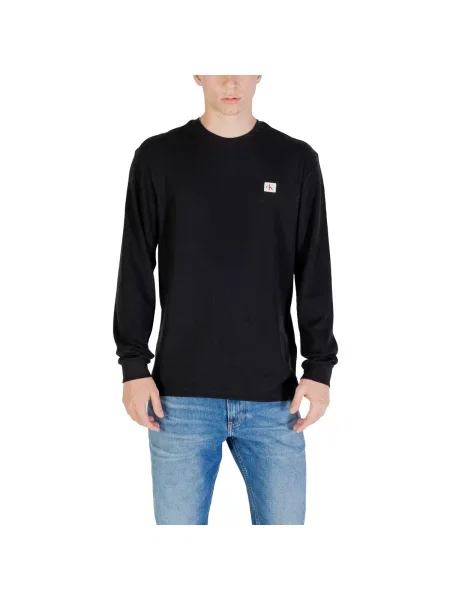 Tričko s dlhými rukávmi Calvin Klein Jeans s dlhými rukávmi čierna