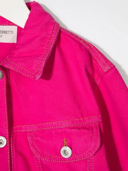 Kurtka jeansowa dziecięca Alberta Ferretti różowa