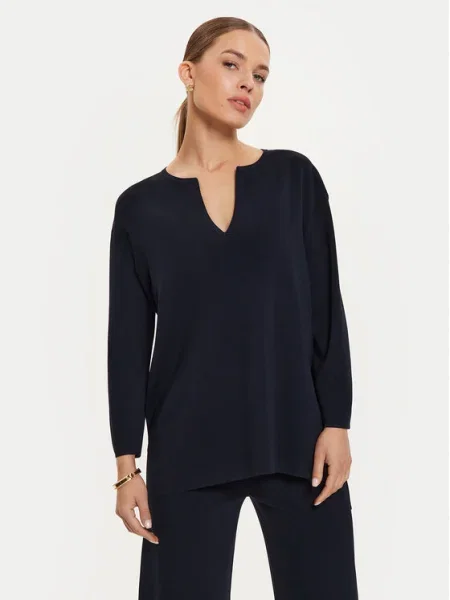 Max Mara Leisure Bluză Sottile Bleumarin bej