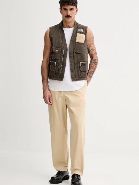 Vesta bez rukávov Kenzo Multipocket Gilet hnedá