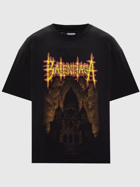 Футболка Sacré Cœur прямого крою Balenciaga чорна