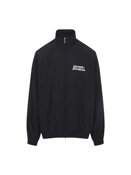 Lniana kurtka Balenciaga do biegania czarna
