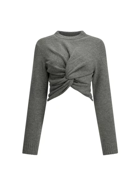 Krótki sweter Balenciaga wełniany szary