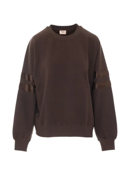 Hanorac crewneck Repetto cu broderie cu decolteu rotund maro